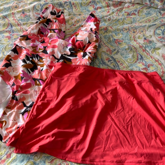 Jantzen and Kona Sol Swimsuit Bundle One Piece with Swim skirt  Large - Picture 3 of 10